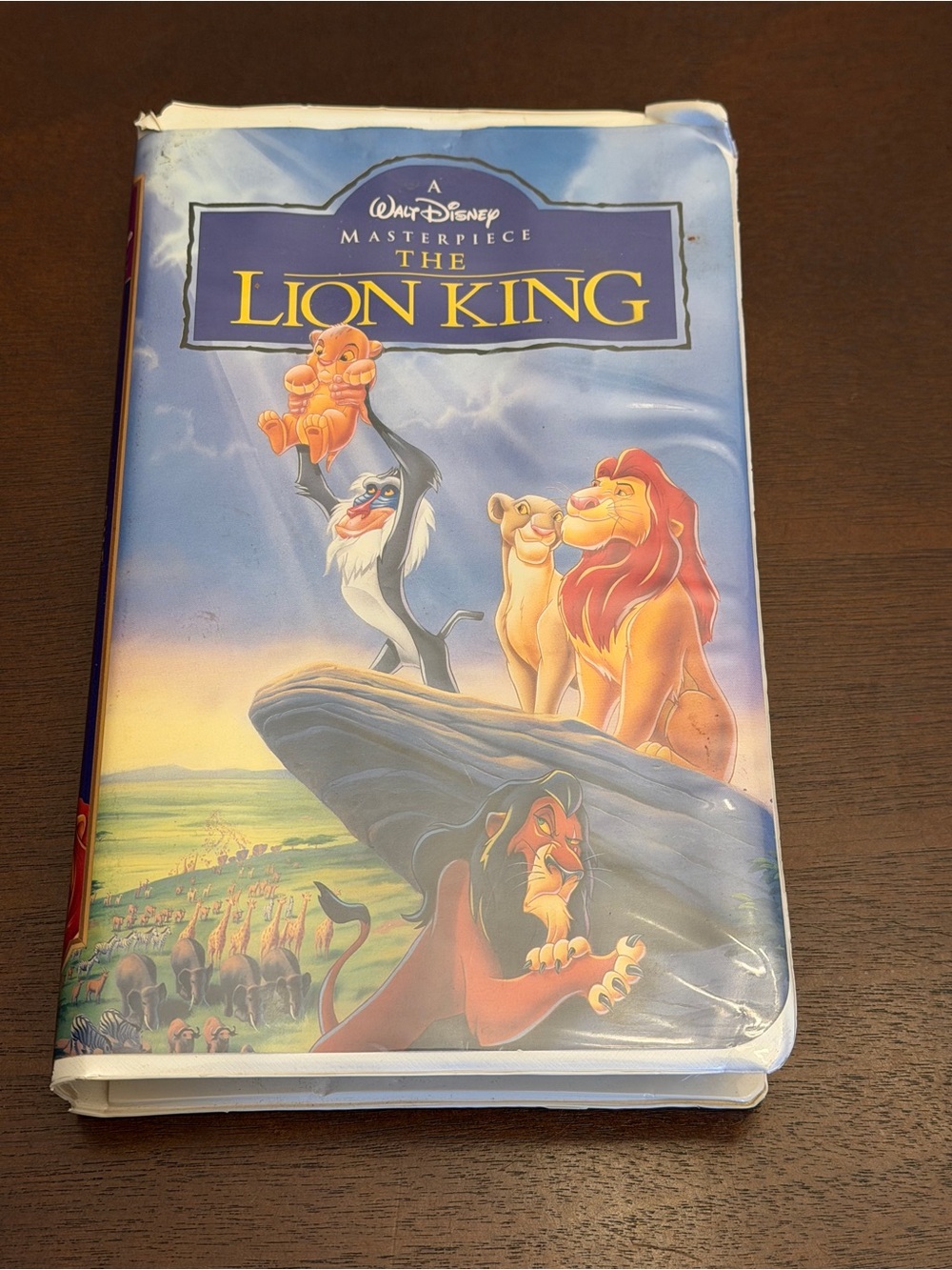 Disney The Lion King VHS Cover - Blue, Yellow, Red, Brown